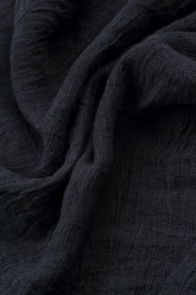 BLACK MELANGE FALL LINEN PANTS