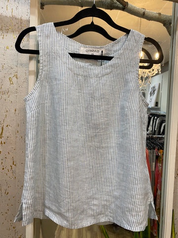 LINEN STRIPED TANK TOP - ONE LEFT in size xs!