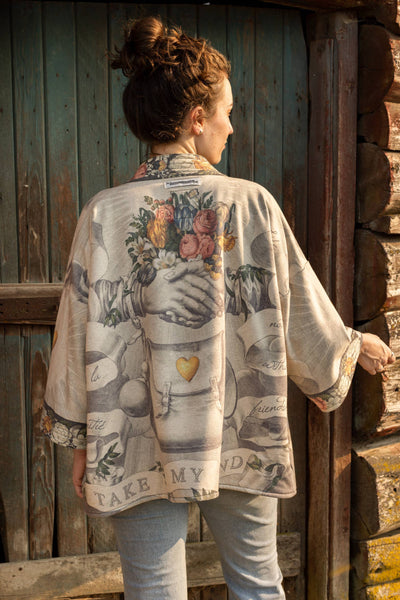 TAKE MY HAND FLEECE COTTAGE KIMONO