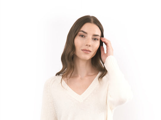 Ivory cashmere sweater hotsell