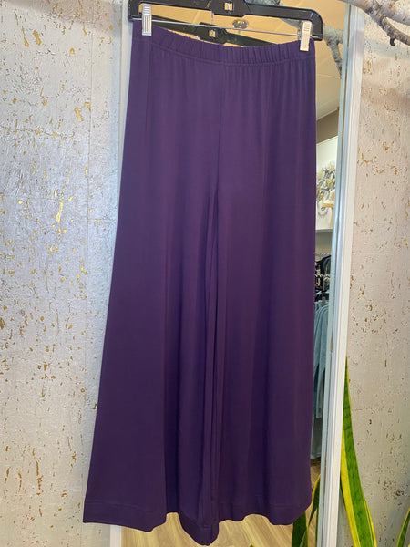 BAMBOO WIDE PANTS 3605 - AUBERGINE