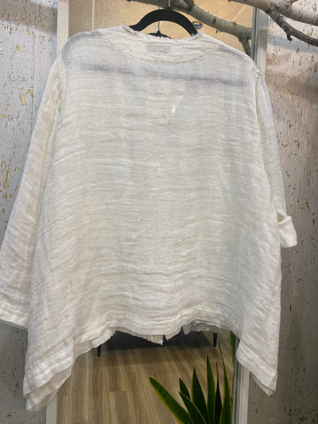 WHITE LINEN JACKET