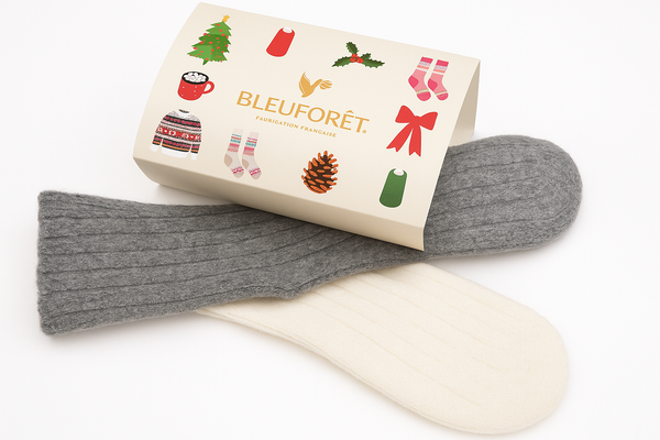 COZY SOCKS GIFT BOX - GREY/IVORY
