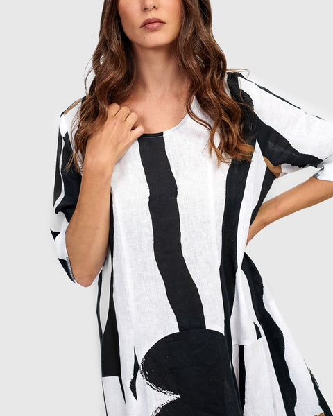 ZEBRA LINEN DRESS