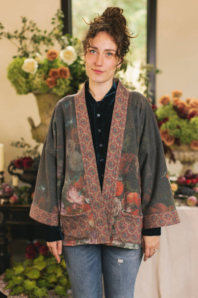 FLIGHT OF FANCY FLEECE COTTAGE KIMONO