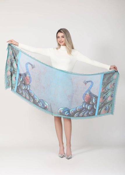 PEACOCK SILK SCARF