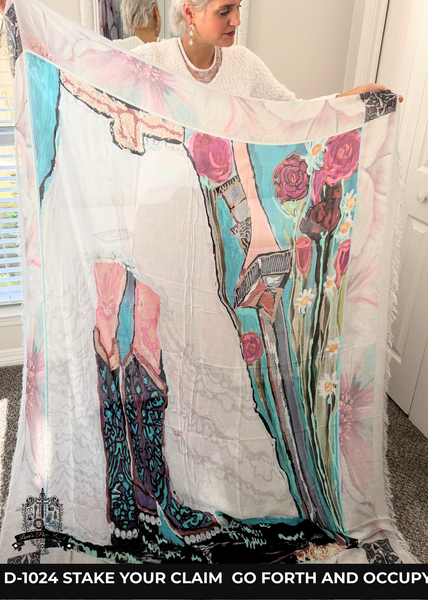 STAKE YOUR CLAIM SILK SCARF