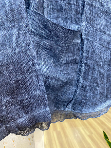 INDIGO BLUE LINEN BLAZER - ONE LEFT in size L!