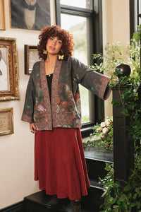 FLIGHT OF FANCY FLEECE COTTAGE KIMONO