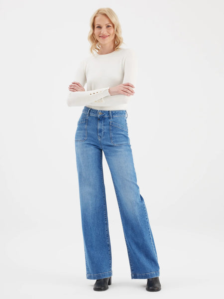 MIRA WIDE LEG JEANS - MEDIUM BLUE