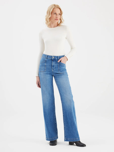 MIRA WIDE LEG JEANS - MEDIUM BLUE
