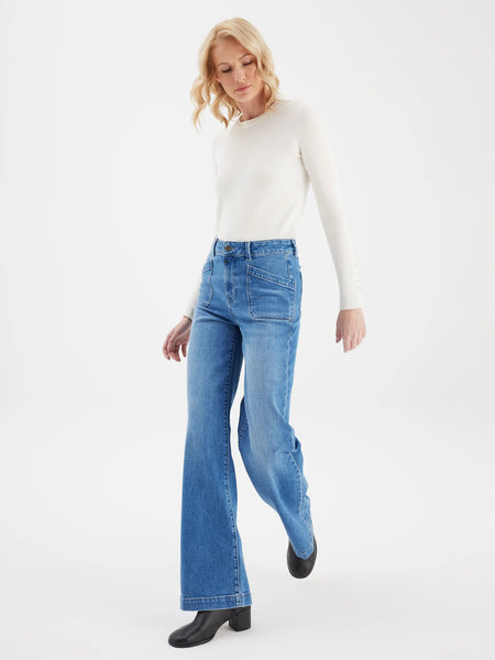 MIRA WIDE LEG JEANS - MEDIUM BLUE