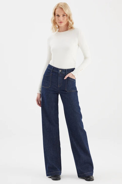 MIRA WIDE LEG JEANS - DARK RAW