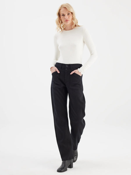 SELENA ARC LEG JEANS - PINSTRIPE