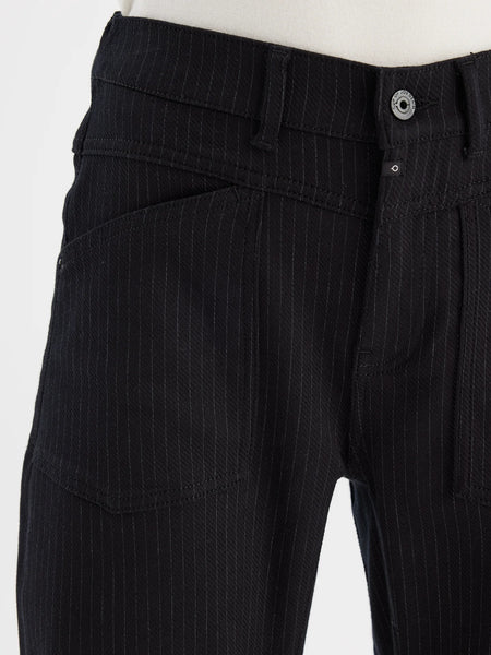 SELENA ARC LEG JEANS - PINSTRIPE