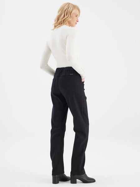 SELENA ARC LEG JEANS - PINSTRIPE