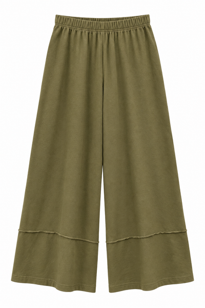 EASY COTTON PANTS - OLIVE GREEN