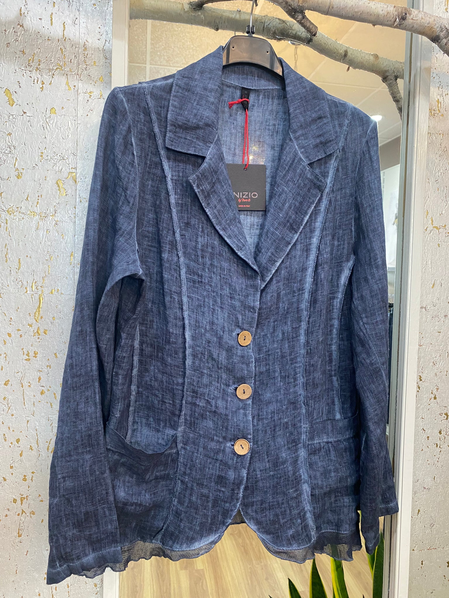 INDIGO BLUE LINEN BLAZER - ONE LEFT in size L!