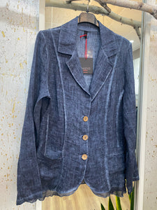INDIGO BLUE LINEN BLAZER - ONE LEFT in size L!
