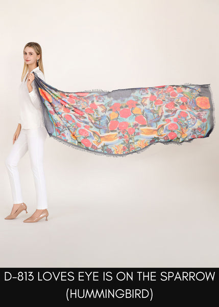 HUMMINGBIRDS SILK SCARF