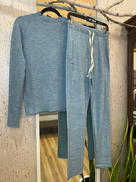 MERINO WOOL AND COTTON PANTS 14011 - ARCTIC MELANGE