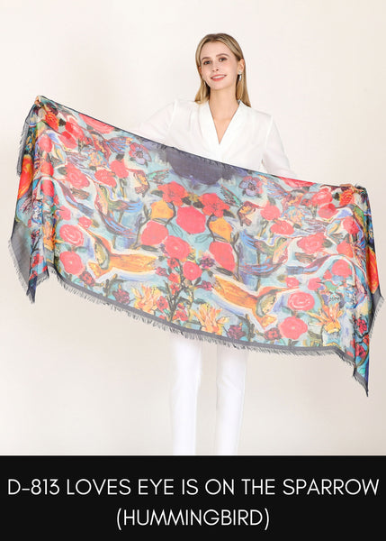 HUMMINGBIRDS SILK SCARF