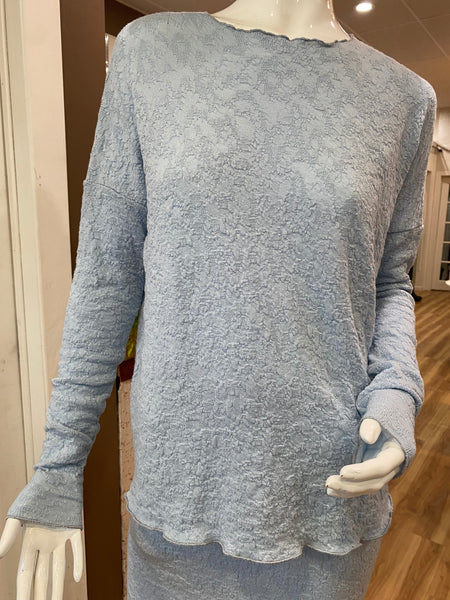 MERINO BUBBLE WOOL TOP 4504 - BLUE MIST