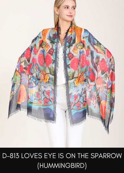 HUMMINGBIRDS SILK SCARF