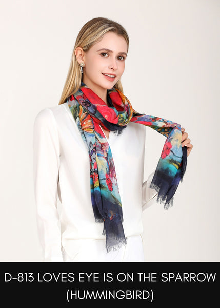 HUMMINGBIRD SILK SCARF