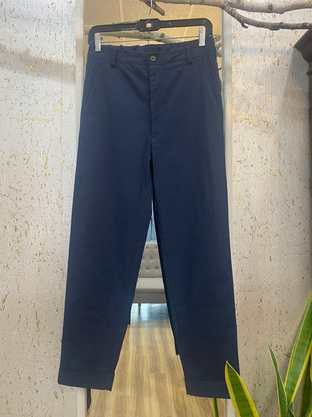 ABISSO CUFFED PANTS - NAVY