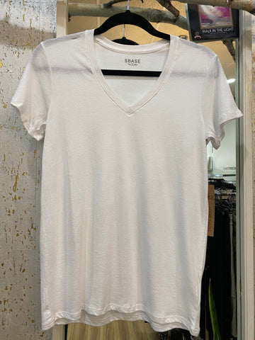 V-NECK TEE - WHITE