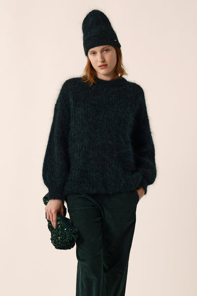 BURMA MOHAIR SWEATER - NAVY