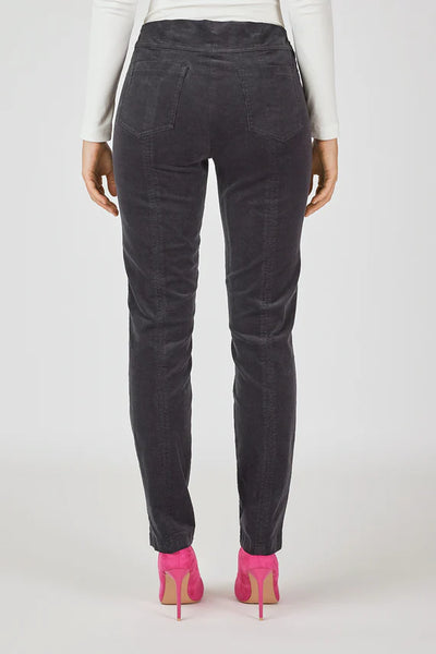 ROBELL CORD PULL-ON PANT - CHARCOAL