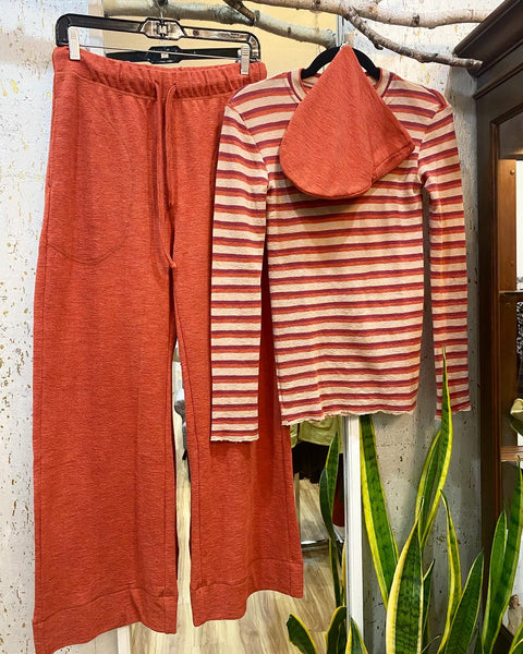 MERINO WOOL PANTS 3008 - TERRACOTTA MELANGE