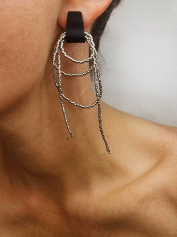 Bliss Beaded Dangle Earrings Silver