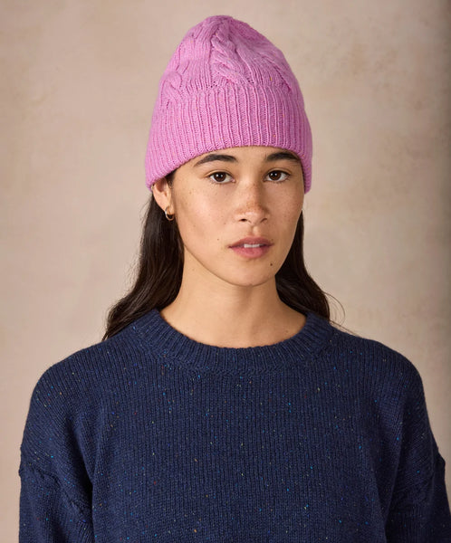 ELIO WOOL/CASHMERE HAT - HEATHER PINK