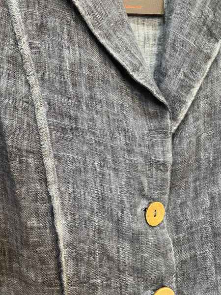 INDIGO BLUE LINEN BLAZER - ONE LEFT in size L!