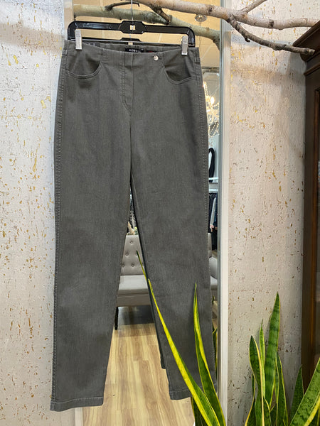 ROBELL PULL-ON PANTS - GREY/GREEN