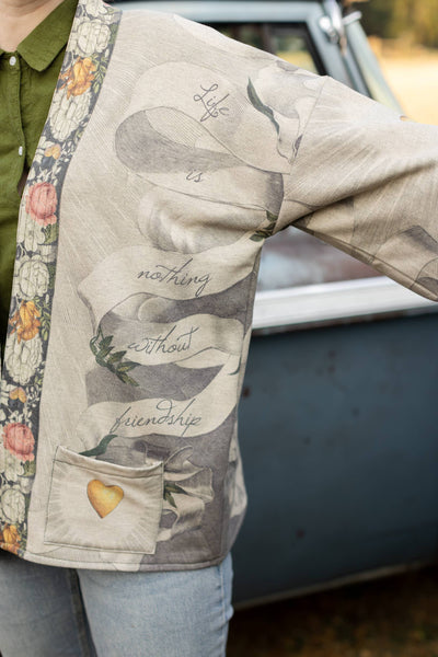 TAKE MY HAND FLEECE COTTAGE KIMONO