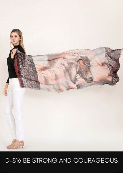 BE STRONG AND COURAGEOUS SILK SCARF