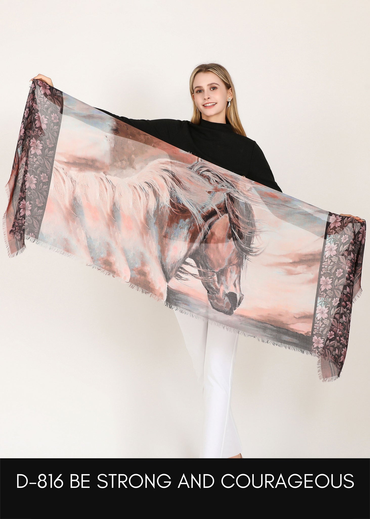 BE STRONG AND COURAGEOUS SILK SCARF