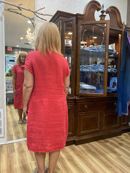 FREYED EDGE HERITAGE LINEN DRESS