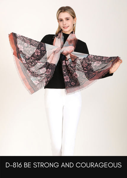 BE STRONG AND COURAGEOUS SILK SCARF