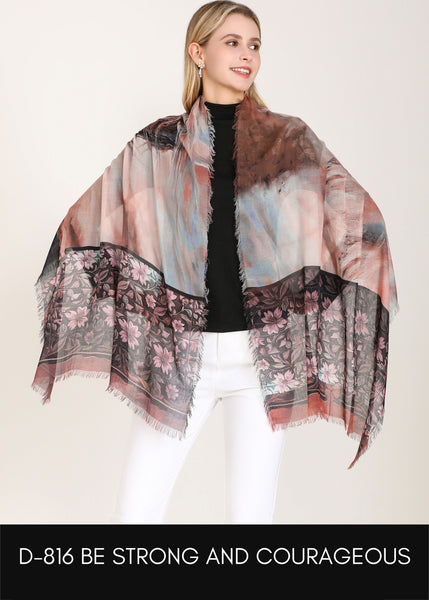 BE STRONG AND COURAGEOUS SILK SCARF