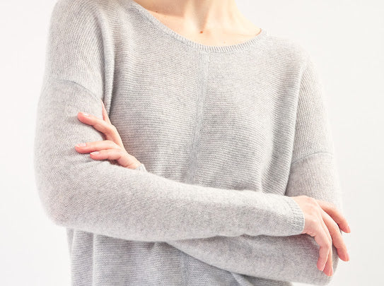 GREY EASY FIT CASHMERE SWEATER