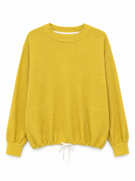 MERINO/COTTON SWEATSHIRT - LEMON CURRY - ONE LEFT in size L!