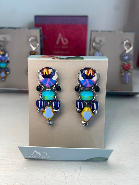 CANDY TWIST GLASS EARRINGS - HOOPS