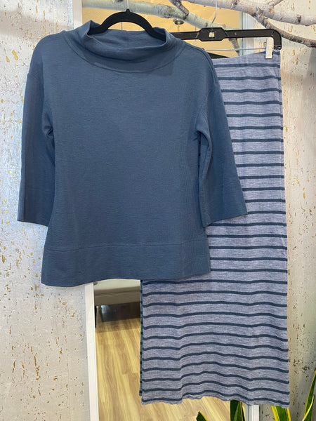 MERINO WOOL SKIRT 5005 - GREY STRIPE