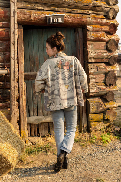TAKE MY HAND FLEECE COTTAGE KIMONO
