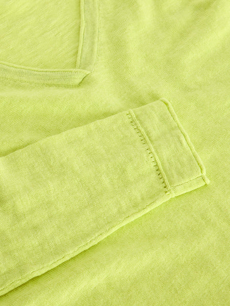NARIA COTTON/LINEN V-NECK TOP-LAST ONE, size M
